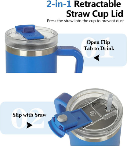 Riley Joy Thermobecher 1200ml mit Strohhalm Cerulean Blau