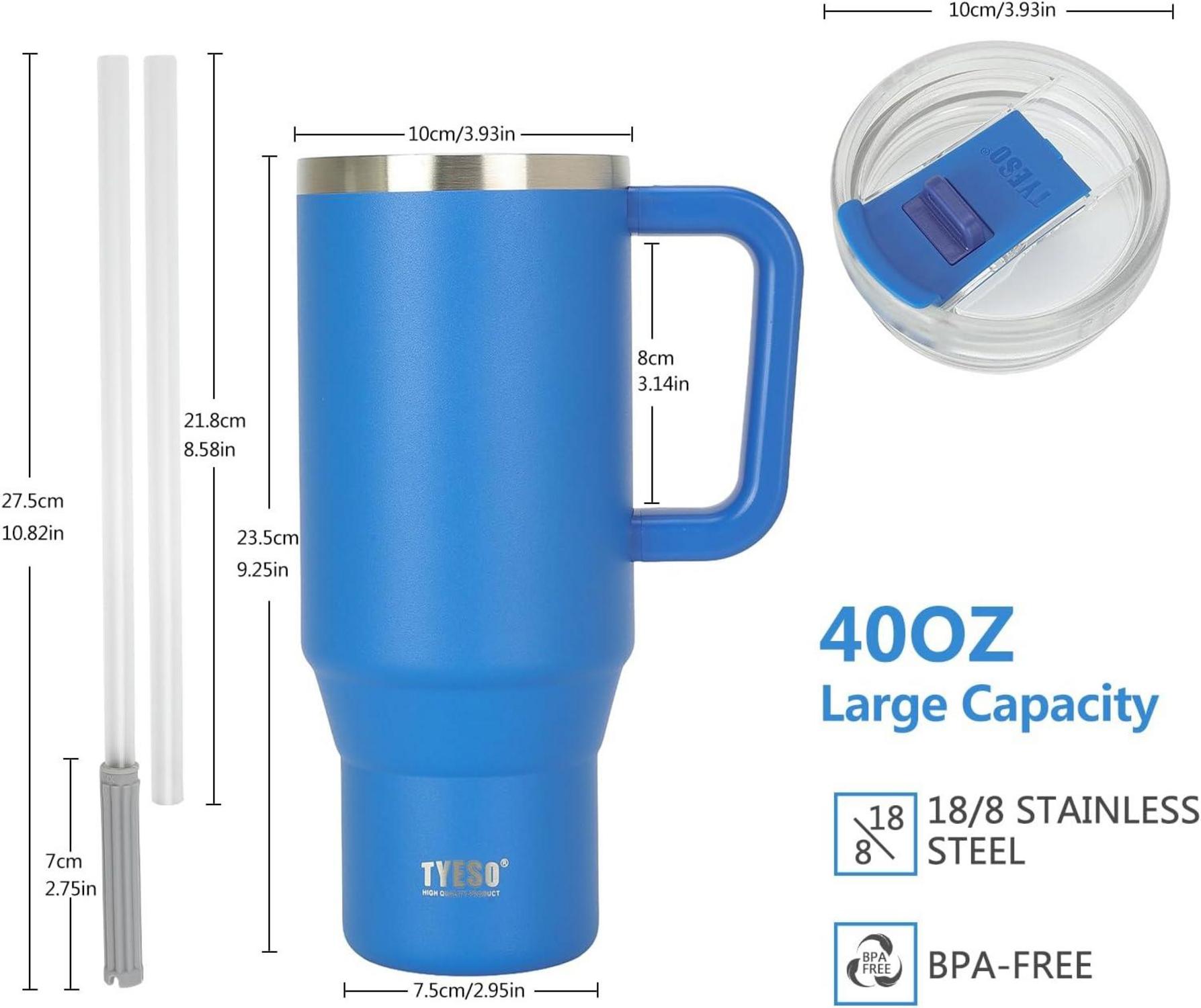 Riley Joy 1200ml Travel Mug Edelstahl Thermobecher Strohhalm 40oz
