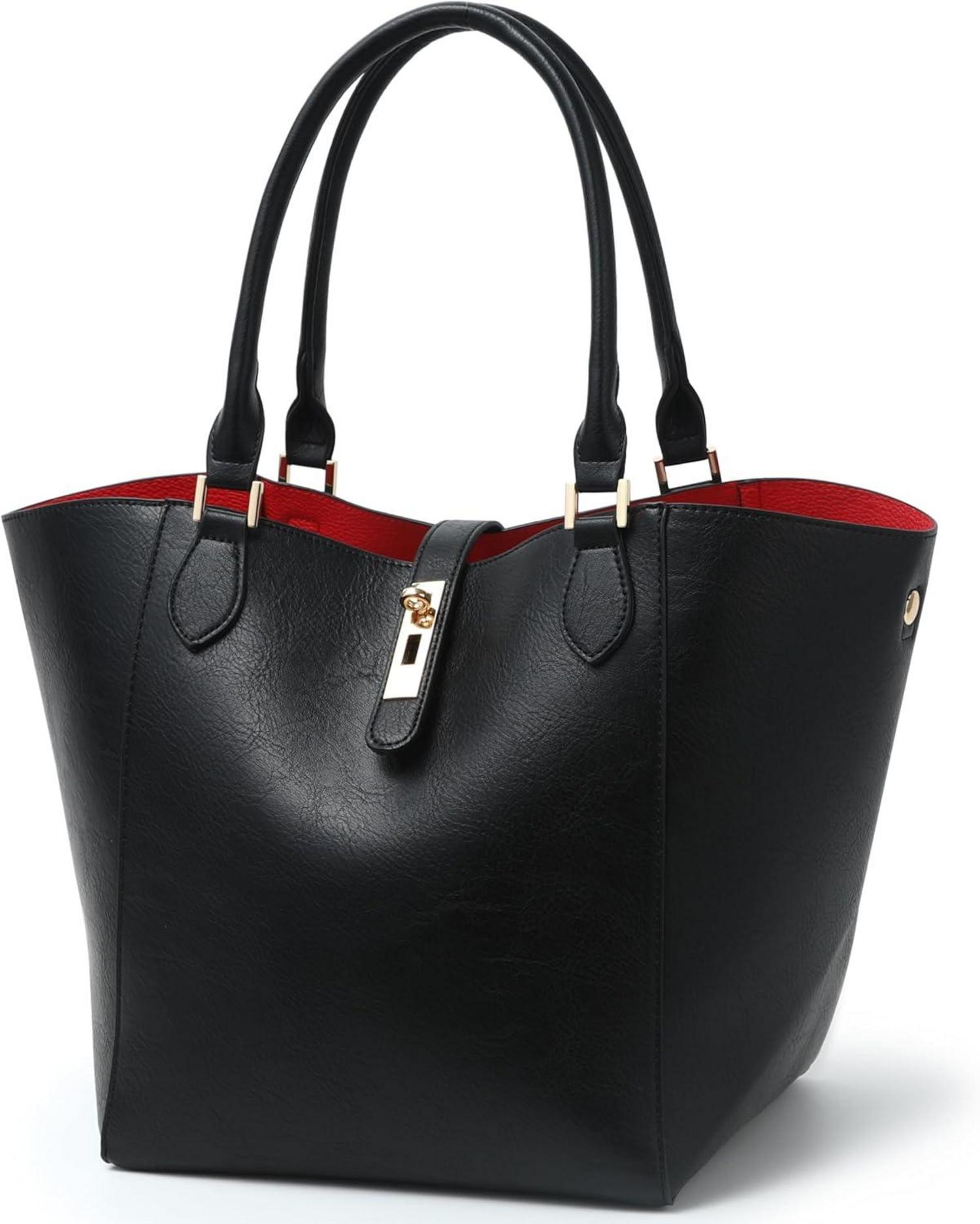 Große Damen Shopper Handtasche aus PU Leder - Paris Design