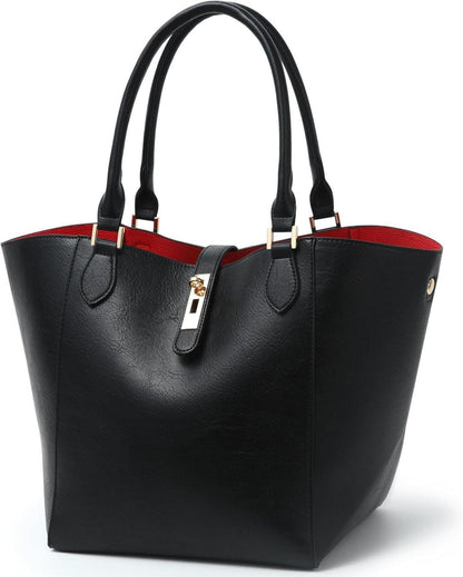 Große Damen Shopper Handtasche aus PU Leder - Paris Design