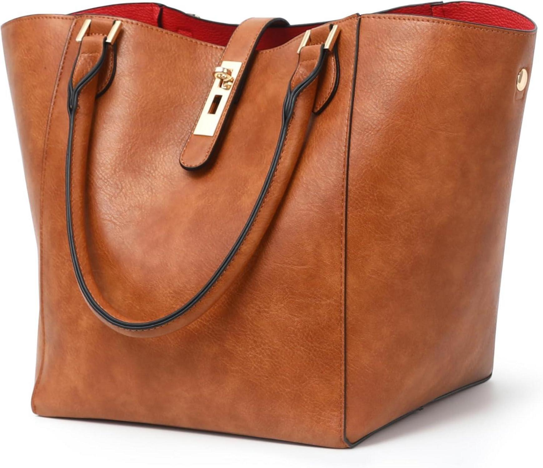 Große Shopper Handtasche Damen Leder Schultertasche Henkeltasche