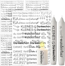 Kerzentattoos Dank 19x14cm 4 Stück Wasserschiebefolie Initialen A5