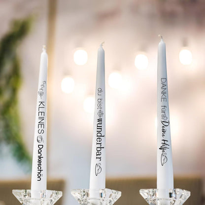 Kerzenfolien Dank, Kerzentattoos Wasserschiebefolie DIY Geschenk 4 Stück