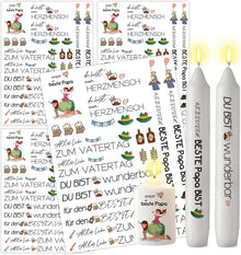 Kerzentattoos Vater Papa Geschenk DIY Bogen A5 Set 4 Stück