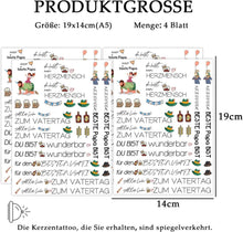 Kerzentattoo Vatertag Geschenk für Papa, DIY Kerzensticker