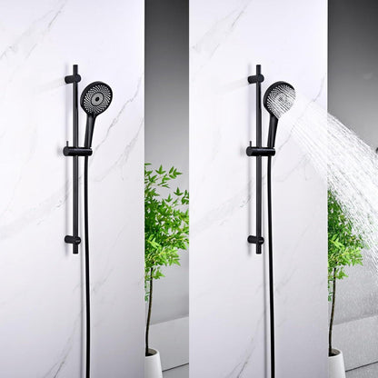 Edelstahl Duschstange mit Brause 90cm – Komplettset Schwarz