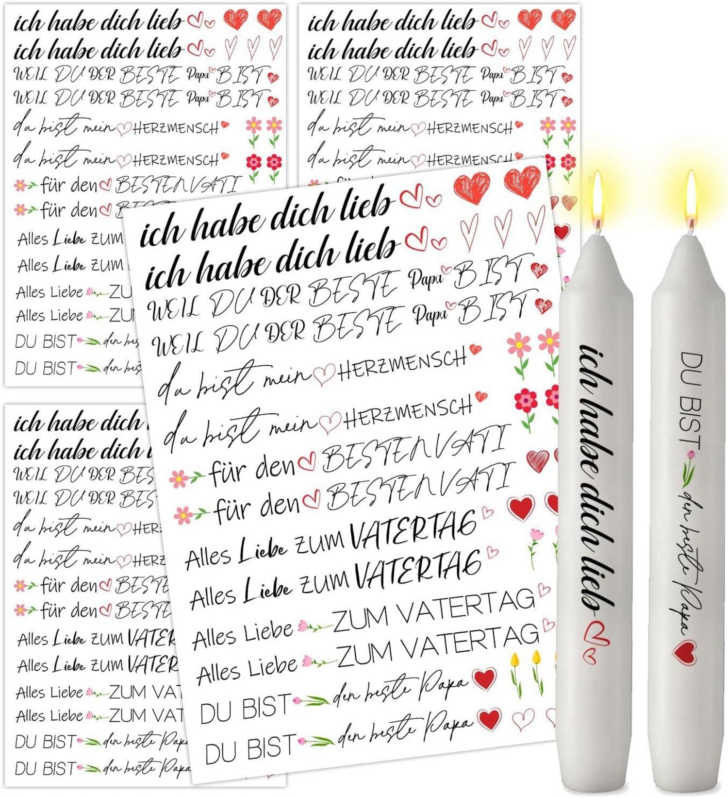 Kerzentattoo Vater Geschenk DIY Stickerbogen Papa A5