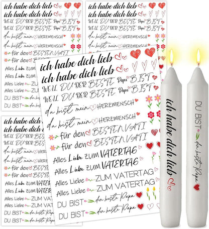 Kerzentattoo Vater Geschenk DIY Stickerbogen Papa A5
