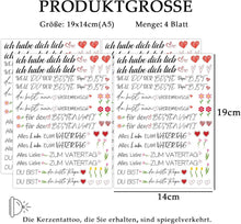 Kerzentattoos Vatertag Papa Geschenk DIY Sticker Set A5