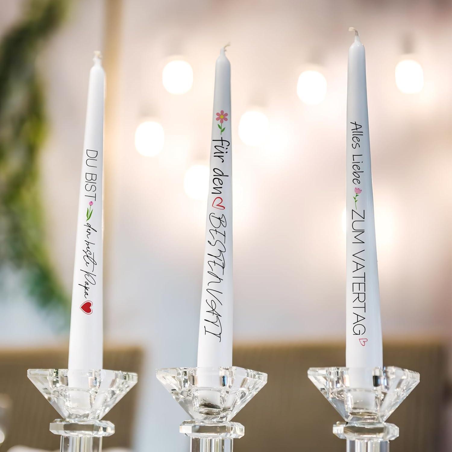 Kerzentattoo Vatertag 4er Set A5 Tattoofolie Bester Papa Dad Geschenk