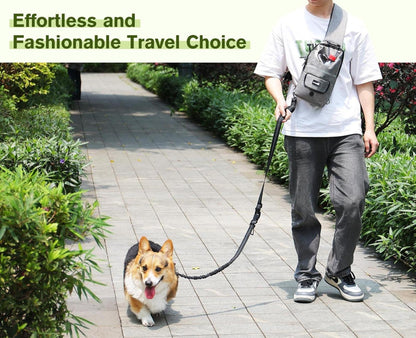 Pecute Joggingleine mit Umhängetasche für Hunde, elastische