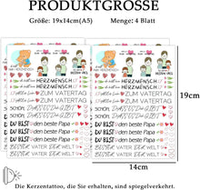 Kerzentattoo Vatertag Papa Dad Geschenk DIY Sticker Bogen A5