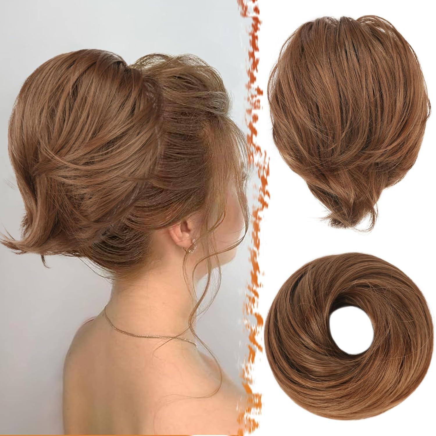 Synthetische Haarverlängerung Pferdeschwanz Dutt Scrunchie Golden