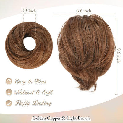Haarknoten Pferdeschwanz Verlängerung Synthetisch Golden