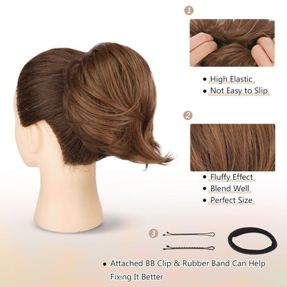 Synthetische Haarverlängerung Pferdeschwanz Dutt Scrunchie Golden