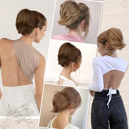 Haarknoten Pferdeschwanz Verlängerung Gerades Synthetisch Kurz 20cm