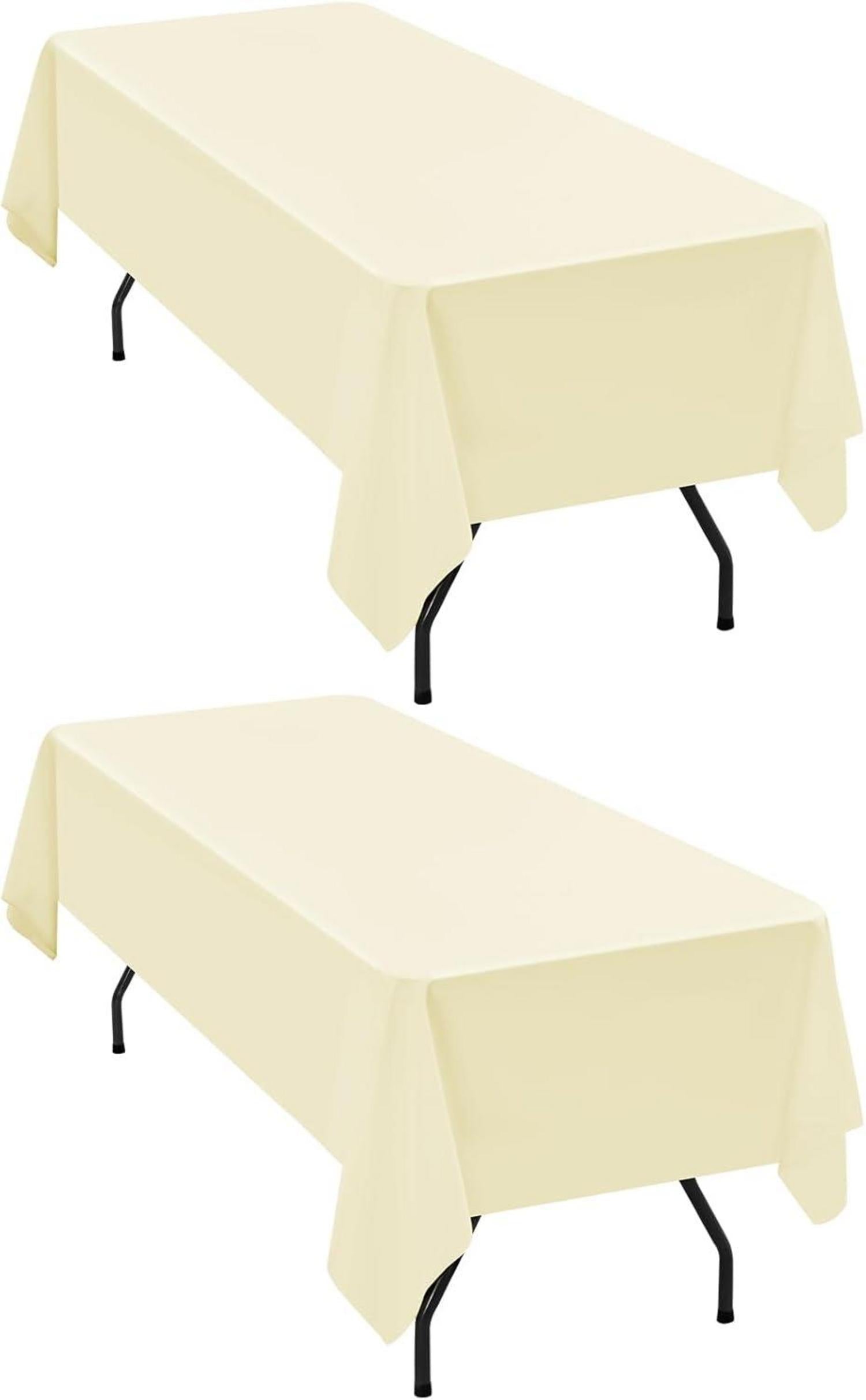 2er-Pack beige Tischdecken 153x260 cm Polyestergewebe rechteckig 1,8 m
