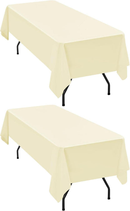 2er-Pack beige Tischdecken 153x260 cm Polyestergewebe rechteckig 1,8 m