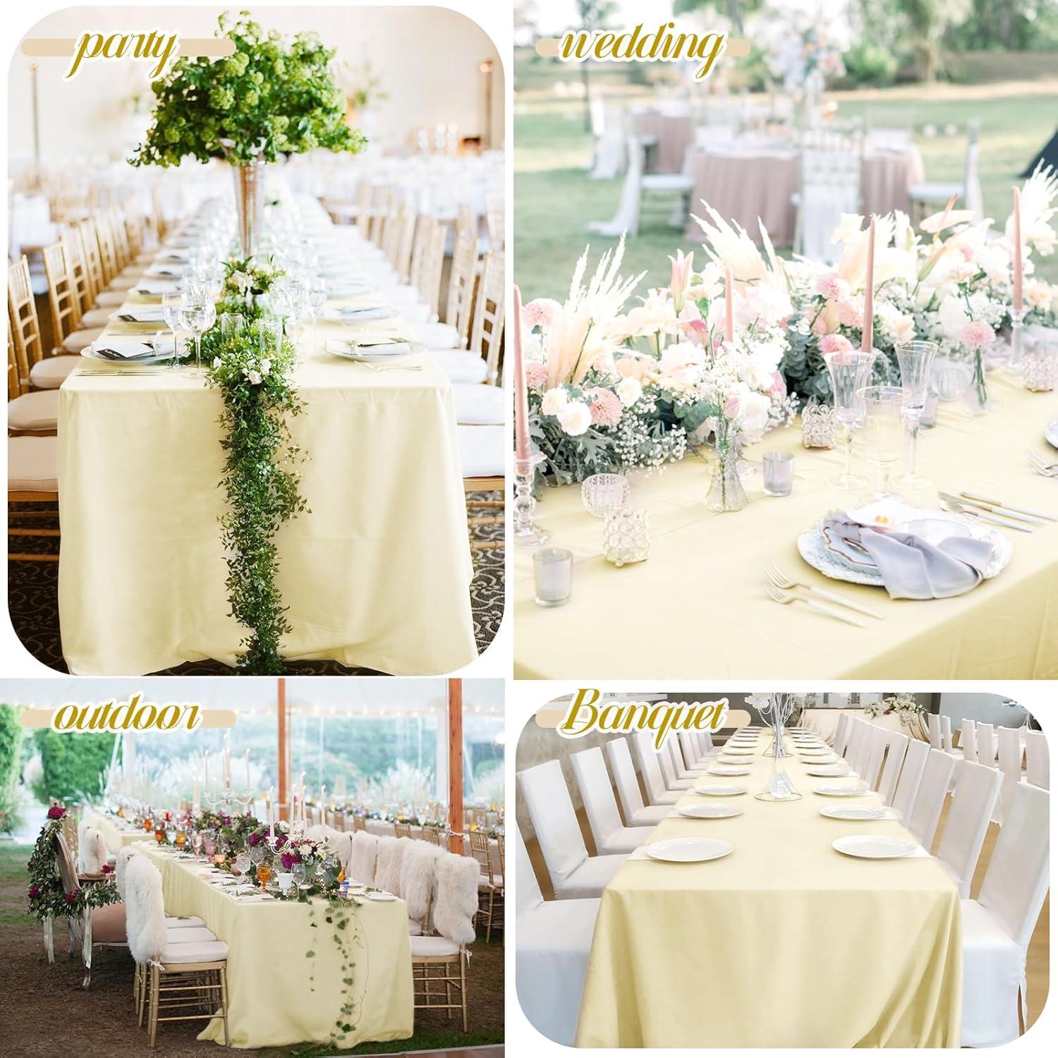 Beige Tischdecken 2er-Pack 153x260cm Polyester rechteckig Bankett Hochzeit
