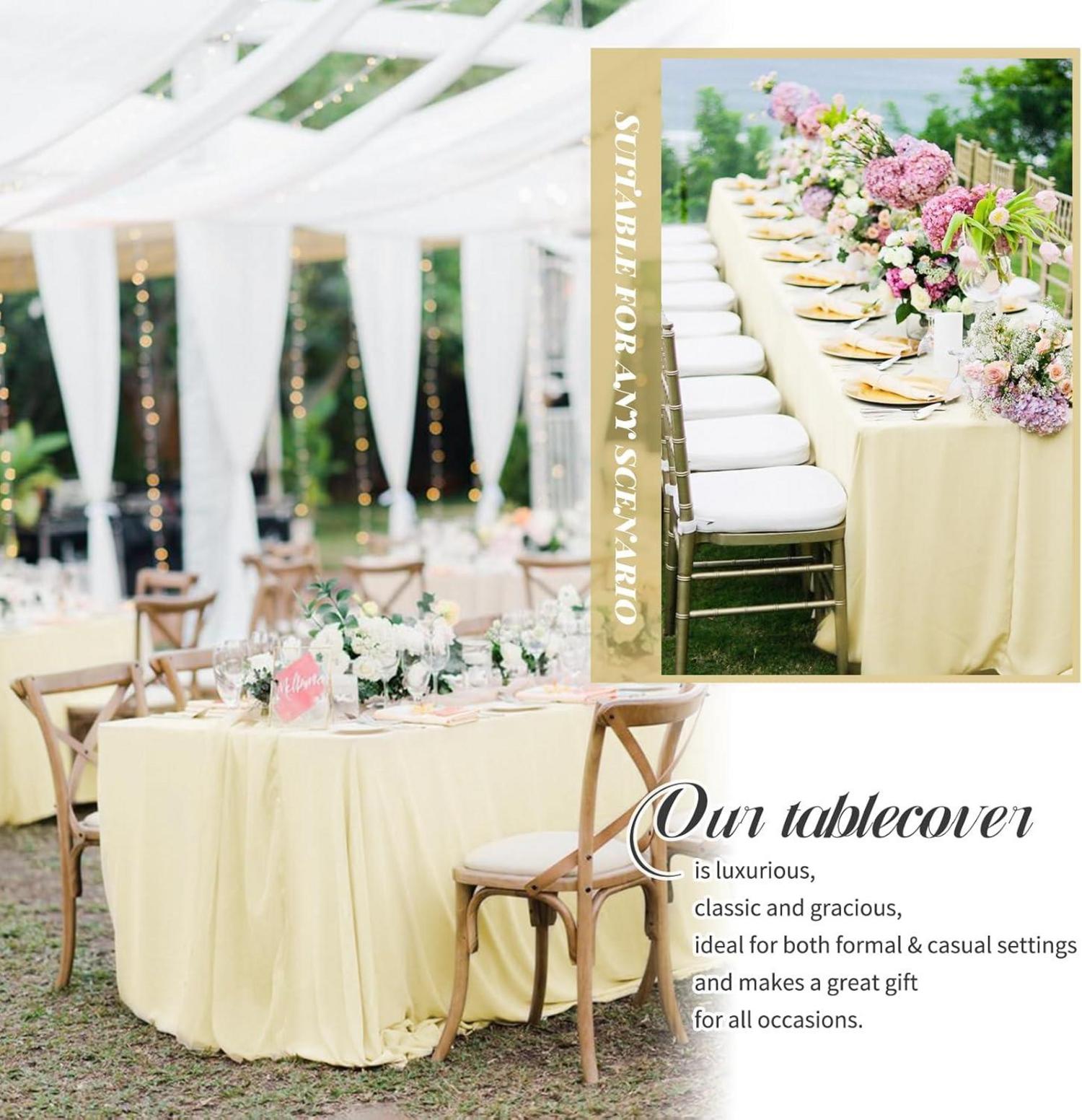 2er-Pack beige Tischdecken 153x260 cm Hochzeit Bankett