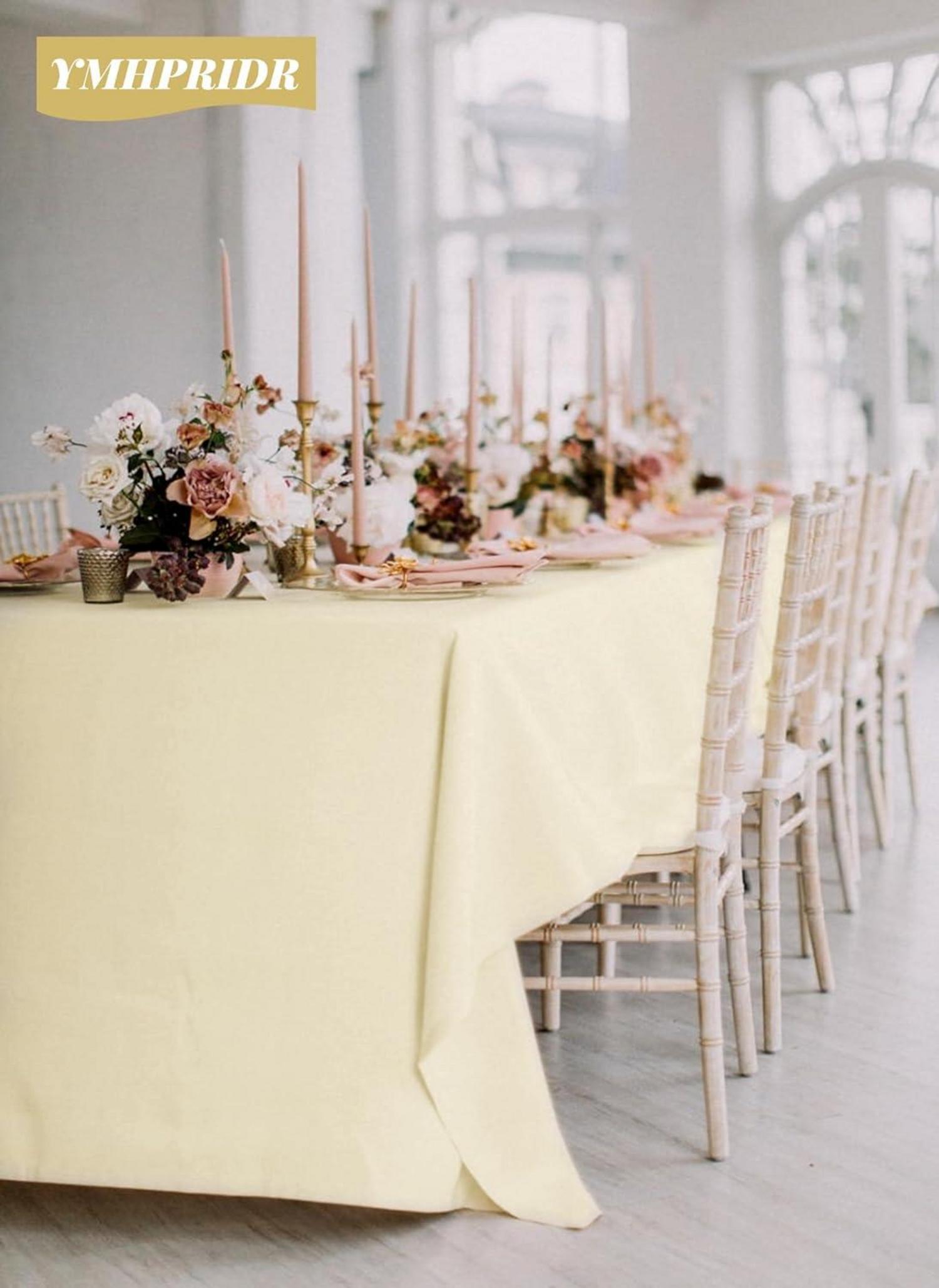2er-Pack beige Tischdecken 153x260 cm Hochzeit Bankett