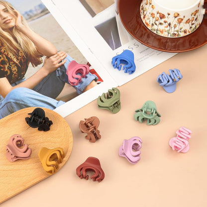 12er Set Haarklammern Octopus Damen Mädchen Bunt Haarspangen Clip