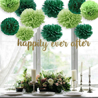 YBwanli 20er Pompons Deko Grün Hochzeit Gartenparty Dschungel Konfetti Einfachheit