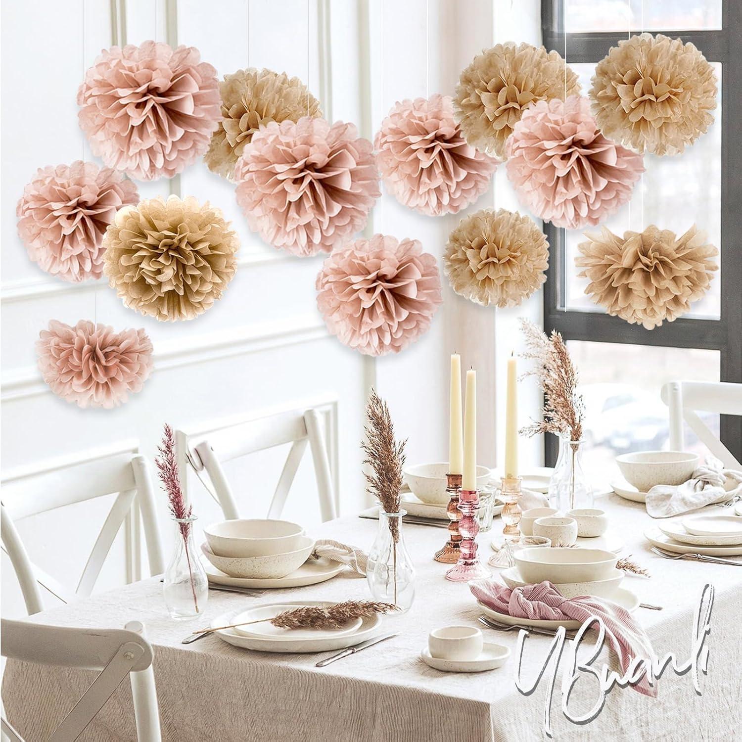 20er Pompons Deko Vintage Boho Hochzeit Party Baby Warme elegante Deko