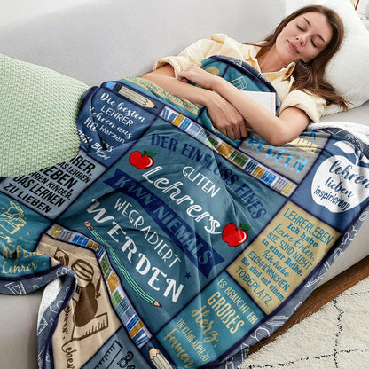 Flanell Decke 150x130cm Lehrer Geschenk Abschiedsgeschenk