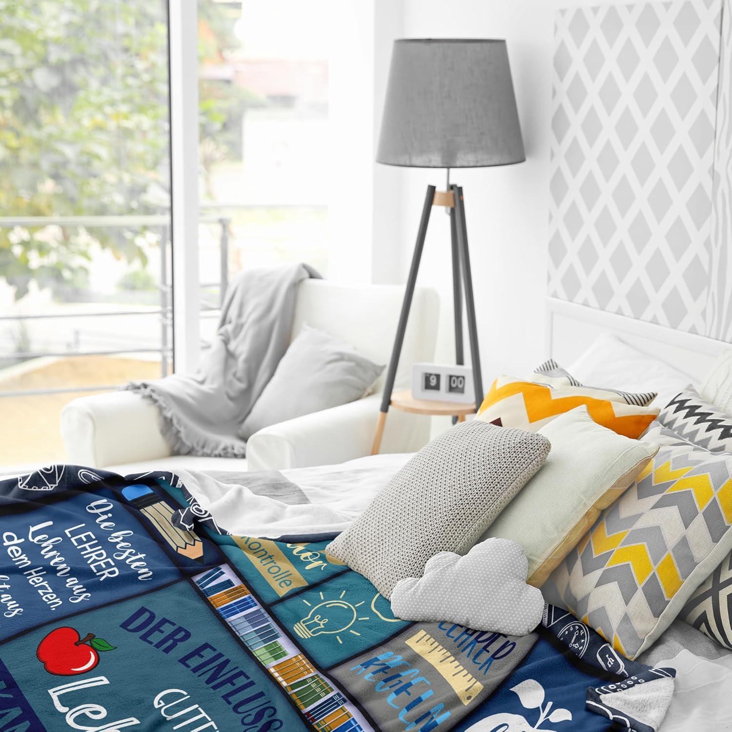 Lehrer Geschenk Decke aus Flanell 150x130cm, Danke Geschenk