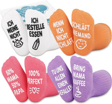 Lustige Baby Socken mit Text 4er Pack Rutschfeste 0-12 Monate