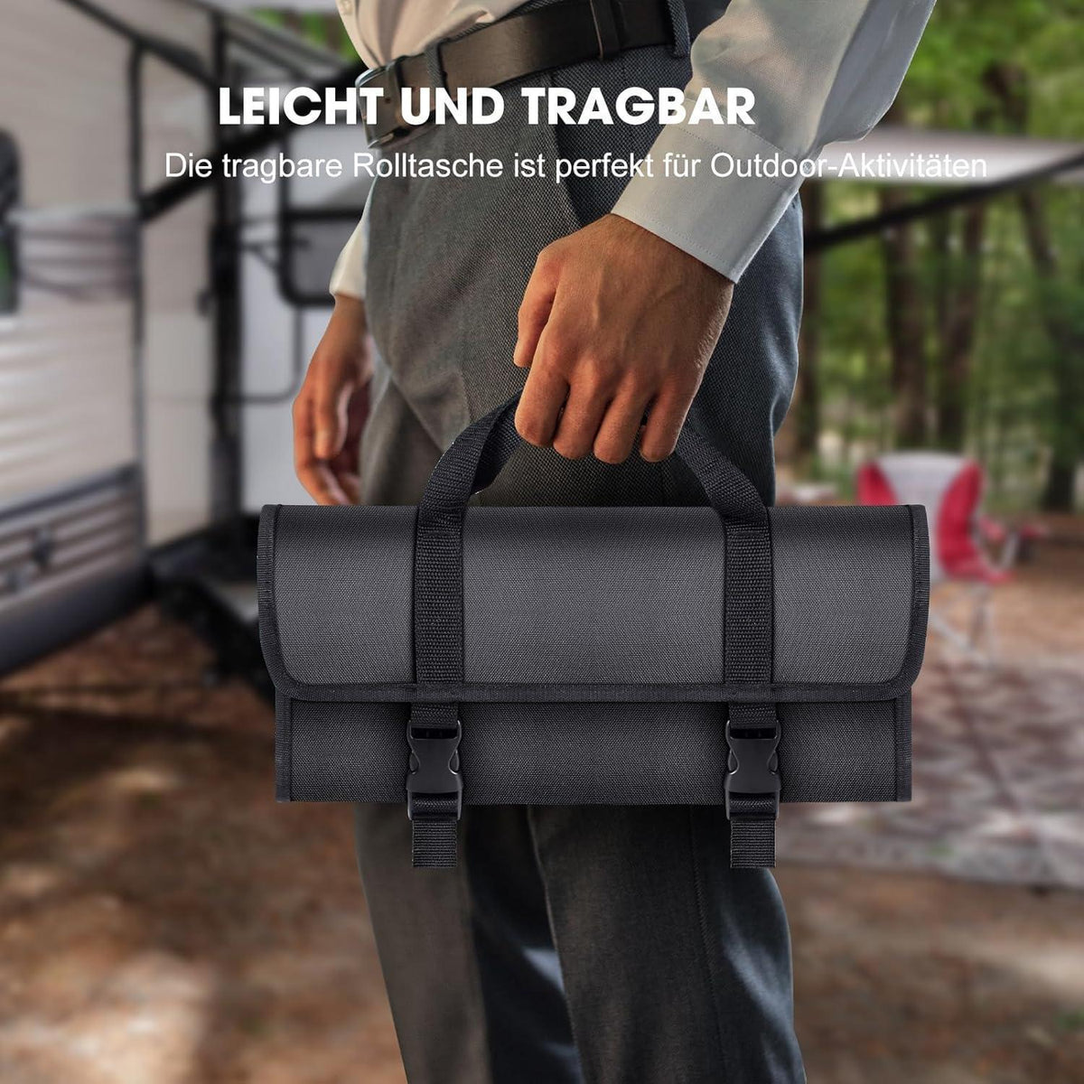 12-teiliges Küchenmesser-Set Edelstahl mit Tasche & Wetzstahl