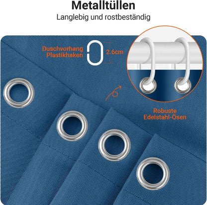 Duschvorhang Dunkelblau Antischimmel Wasserdicht Polyester 300x200cm