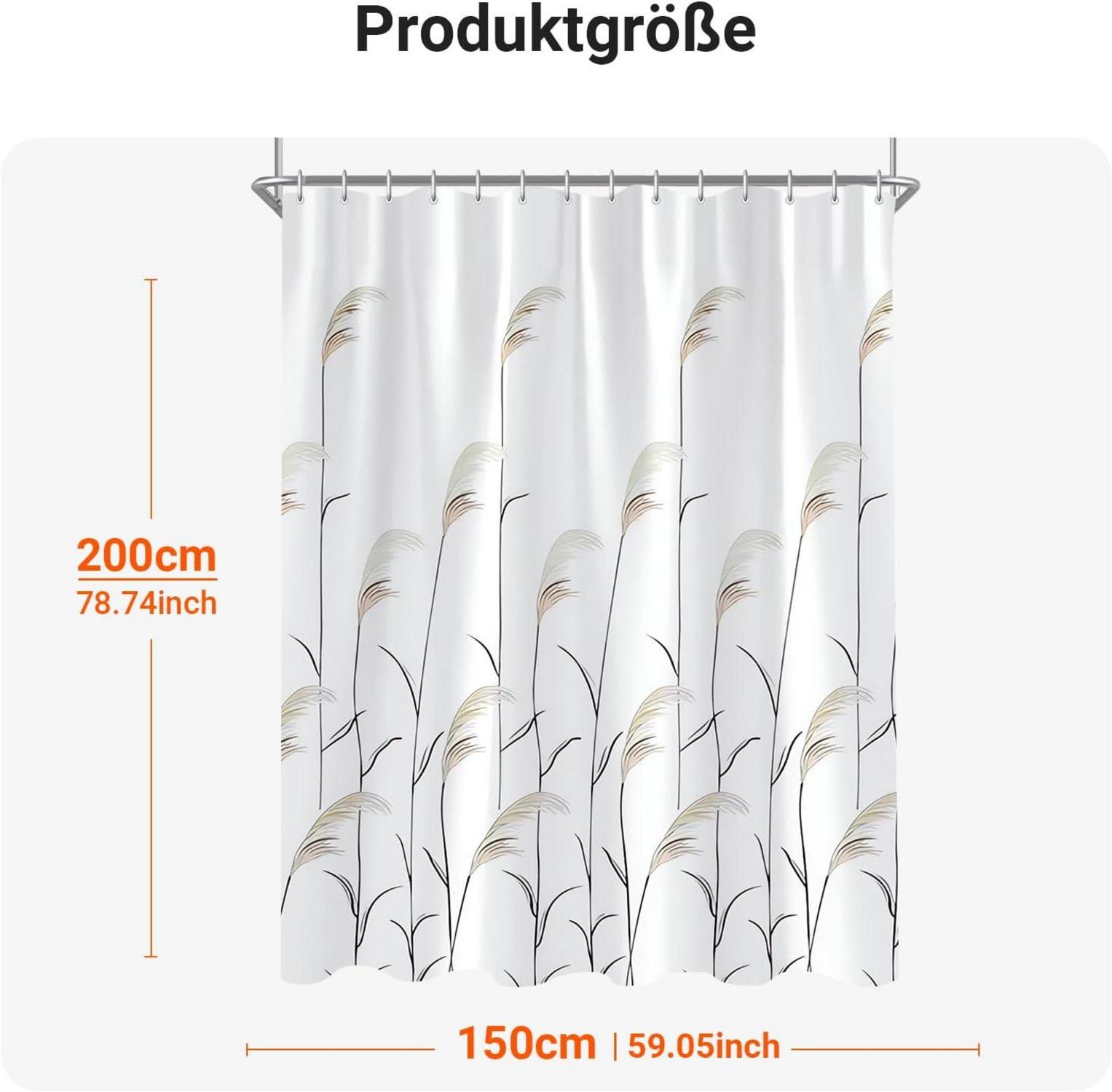 Duschvorhang Weizenohr Saum Antischimmel Wasserabweisend 150x200cm