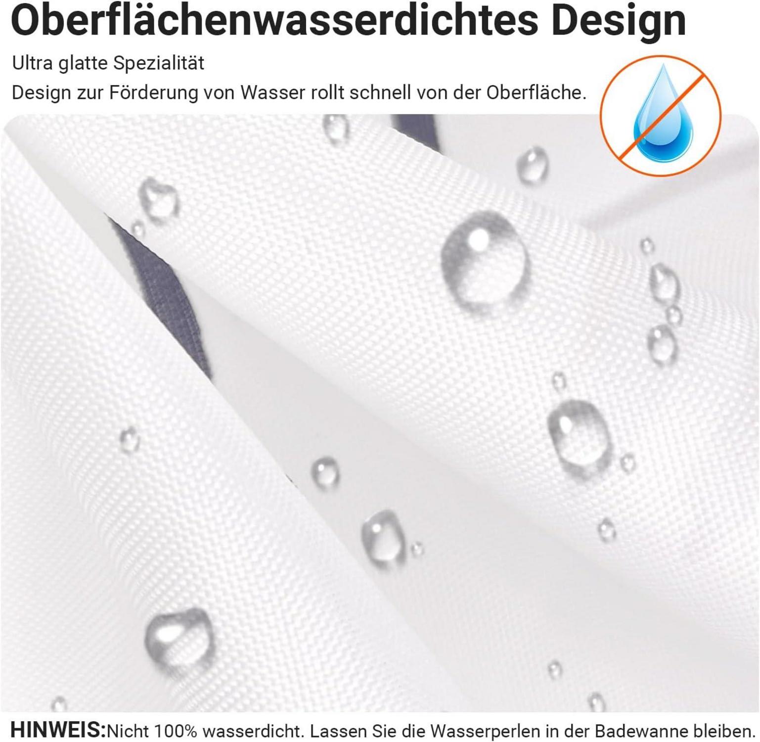 Duschvorhang 100x200cm Weizenohr Saum Anthischimmel