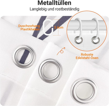 Duschvorhang 100x200cm Weizenohr Saum Antischimmel Wasserabweisend H200 x B100 cm