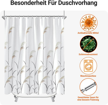 Duschvorhang Weizenohr Antischimmel 100x200cm Wasserabweisend