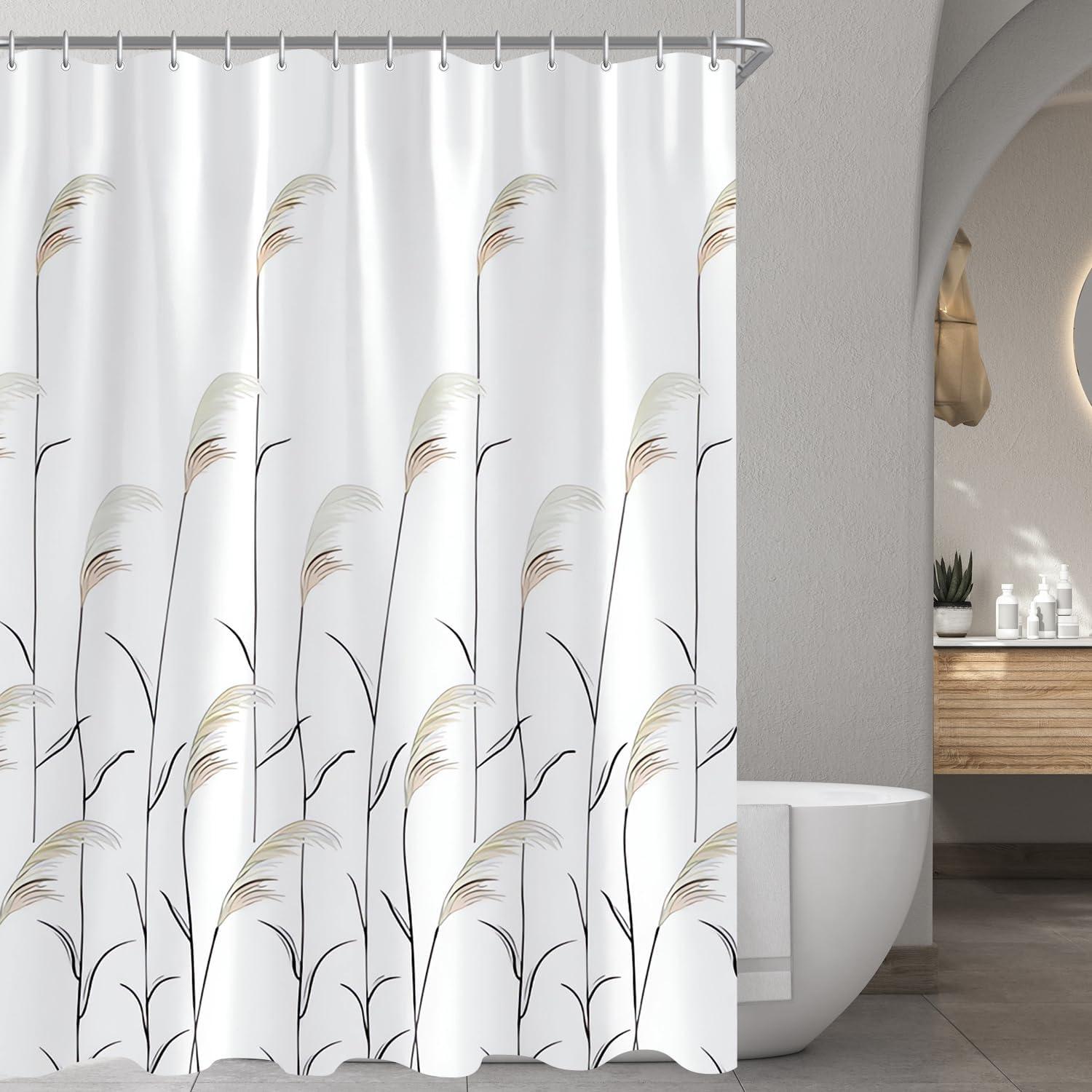 Duschvorhang 100x200cm Weizenohr Saum Antischimmel Wasserabweisend H200 x B100 cm