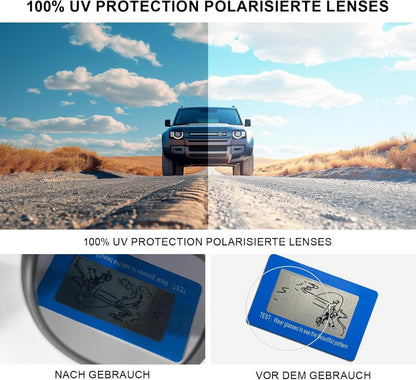 Polarisierte Holzsonnenbrille Schwarz Walnussholz Damen/Herren UV400 Schutz