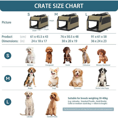 Faltbare Hundebox Auto – Verstellbar & Sicher in Armeegrün