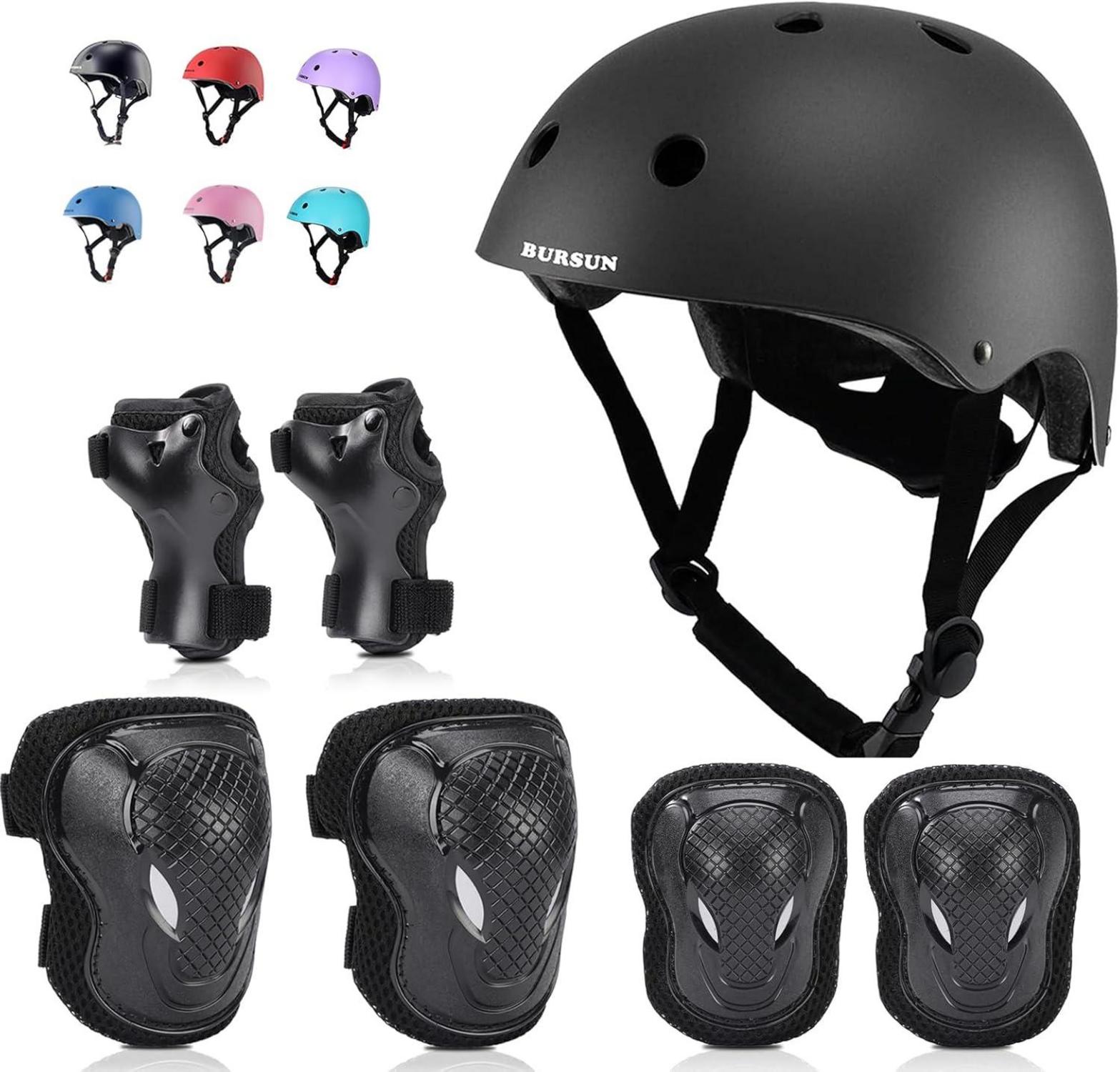 Kinder Fahrradhelm Knieschoner Set Skaterhelm Skateboard Roller