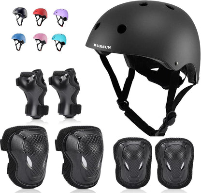Kinder Fahrradhelm Knieschoner Set Skaterhelm Skateboard Roller