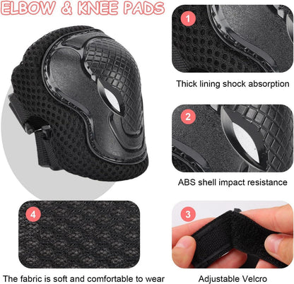 Kinder Fahrradhelm Knieschoner Set Skaterhelm Skateboard Roller