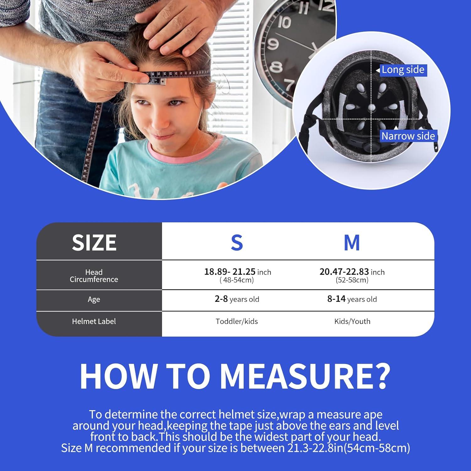 Kinder Fahrradhelm Set Profi Skaterhelm 7-in-1 Knieschoner Schwarz