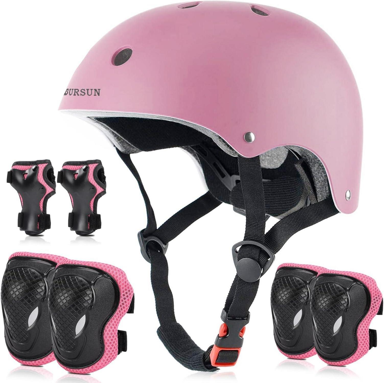 Kinderhelm Fahrradhelm Knieschoner Set Skateboard Roller Skaten