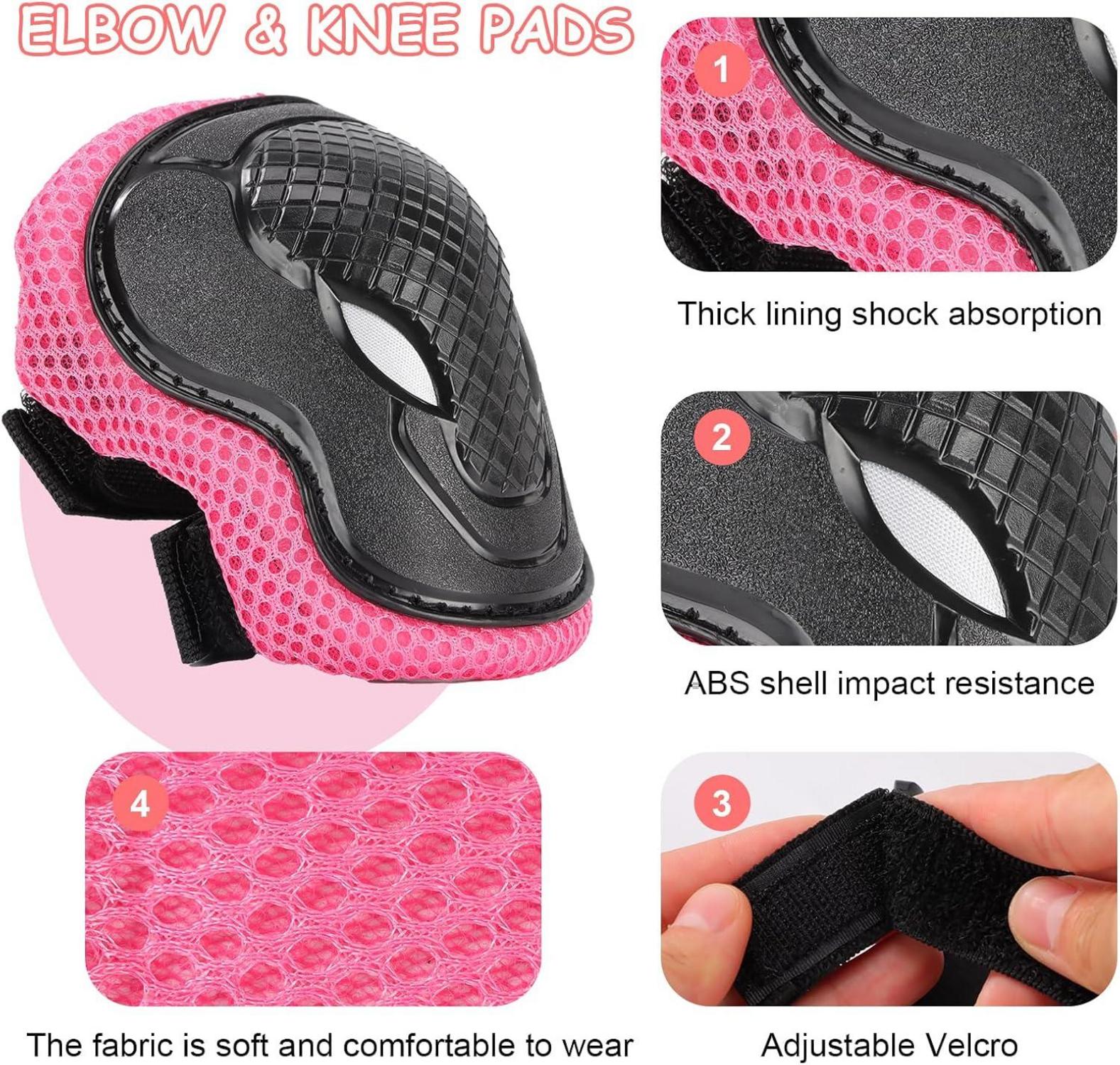 Kinder Fahrradhelm Kinderhelm 7 in 1 Set Rosa S