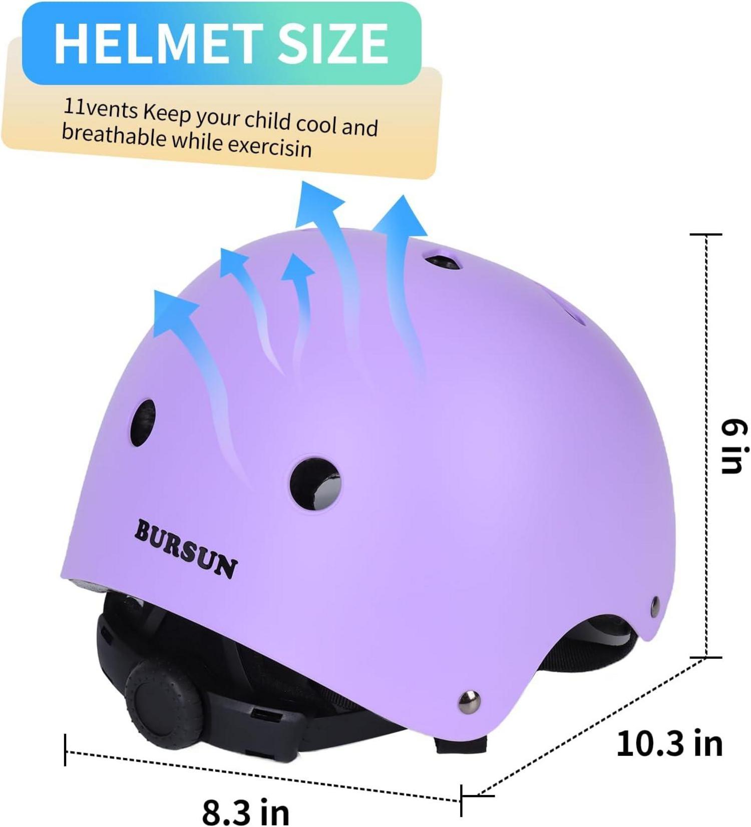 Kinder Fahrradhelm Set Profi Knieschoner für 2-16 Jahre