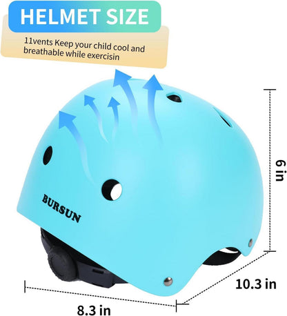 Kinder Fahrradhelm Kinderhelm 7 in 1 Set Knieschoner