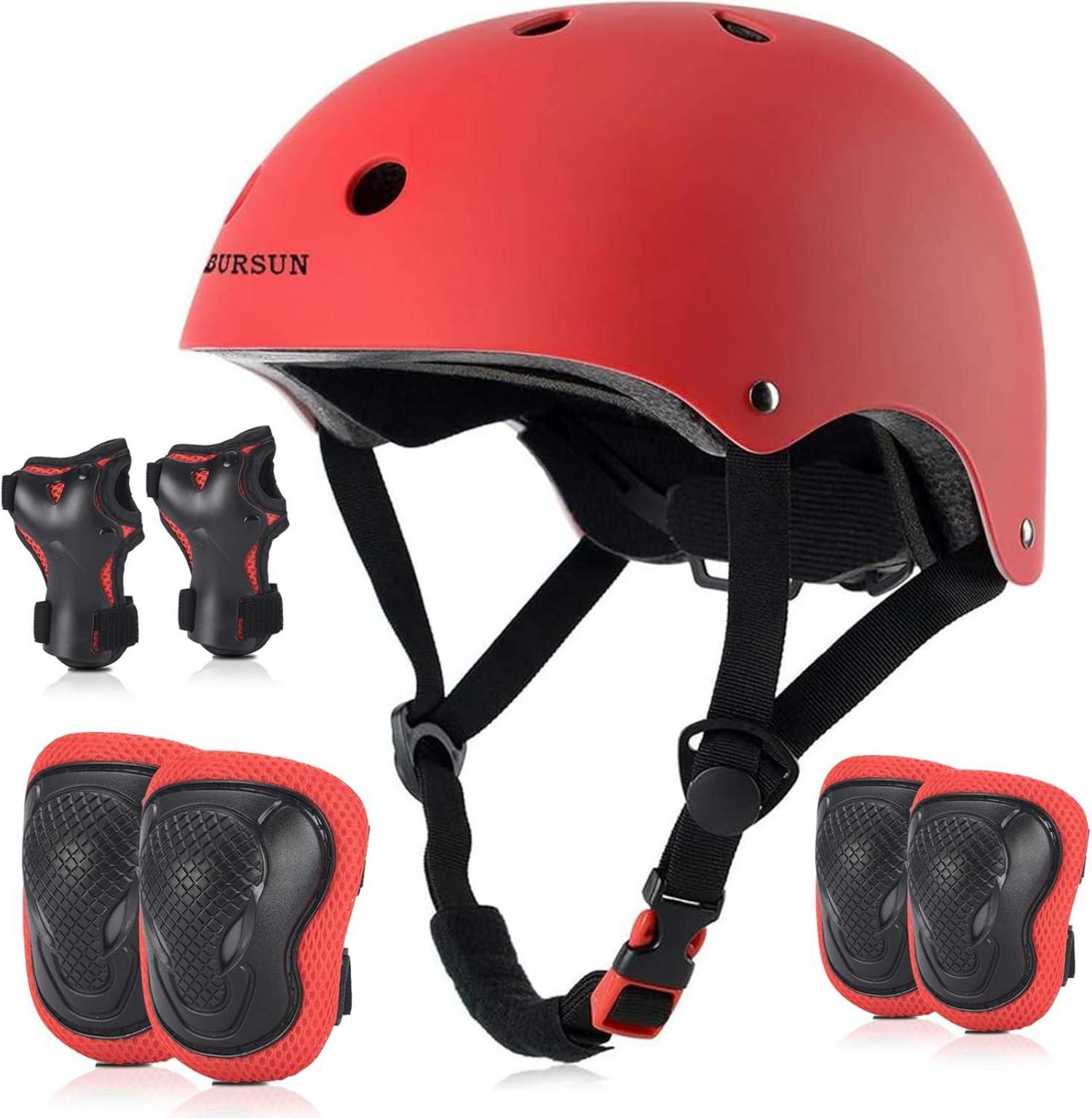 Kinder Fahrradhelm Set Skaterhelm Knieschoner Roller Skaten 2-16 Jahre