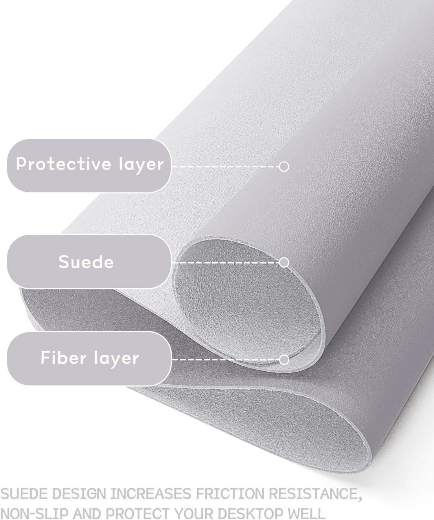 Großes Mauspad mit Leder, Wildleder, Multifunktionales Office Mousepad